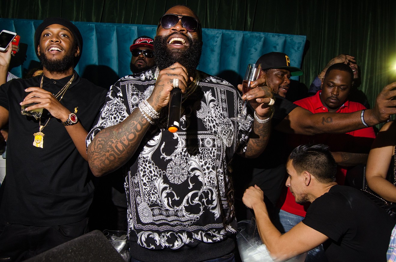Rick Ross (center) during a Miami appearance in 2018.