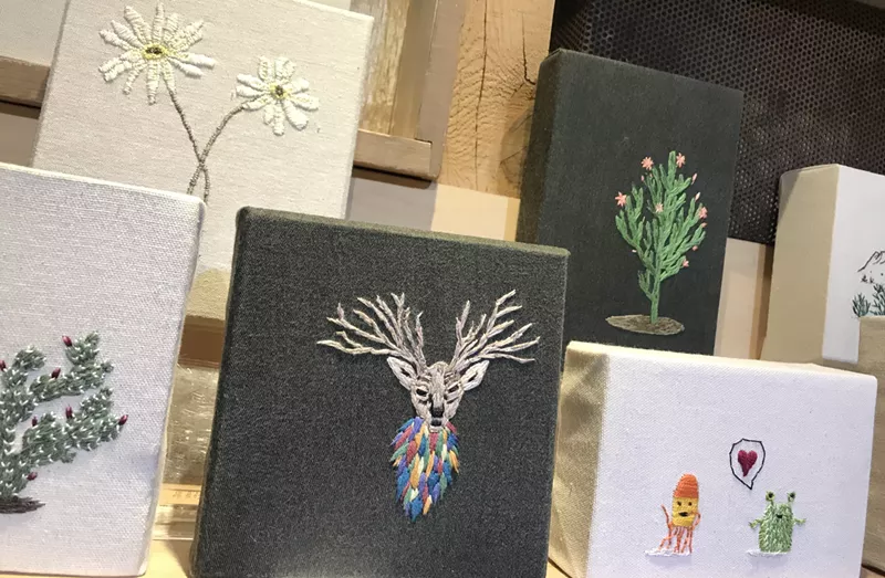 Image: We spotted these small works by Cindy Dach at MADE Art Boutique.