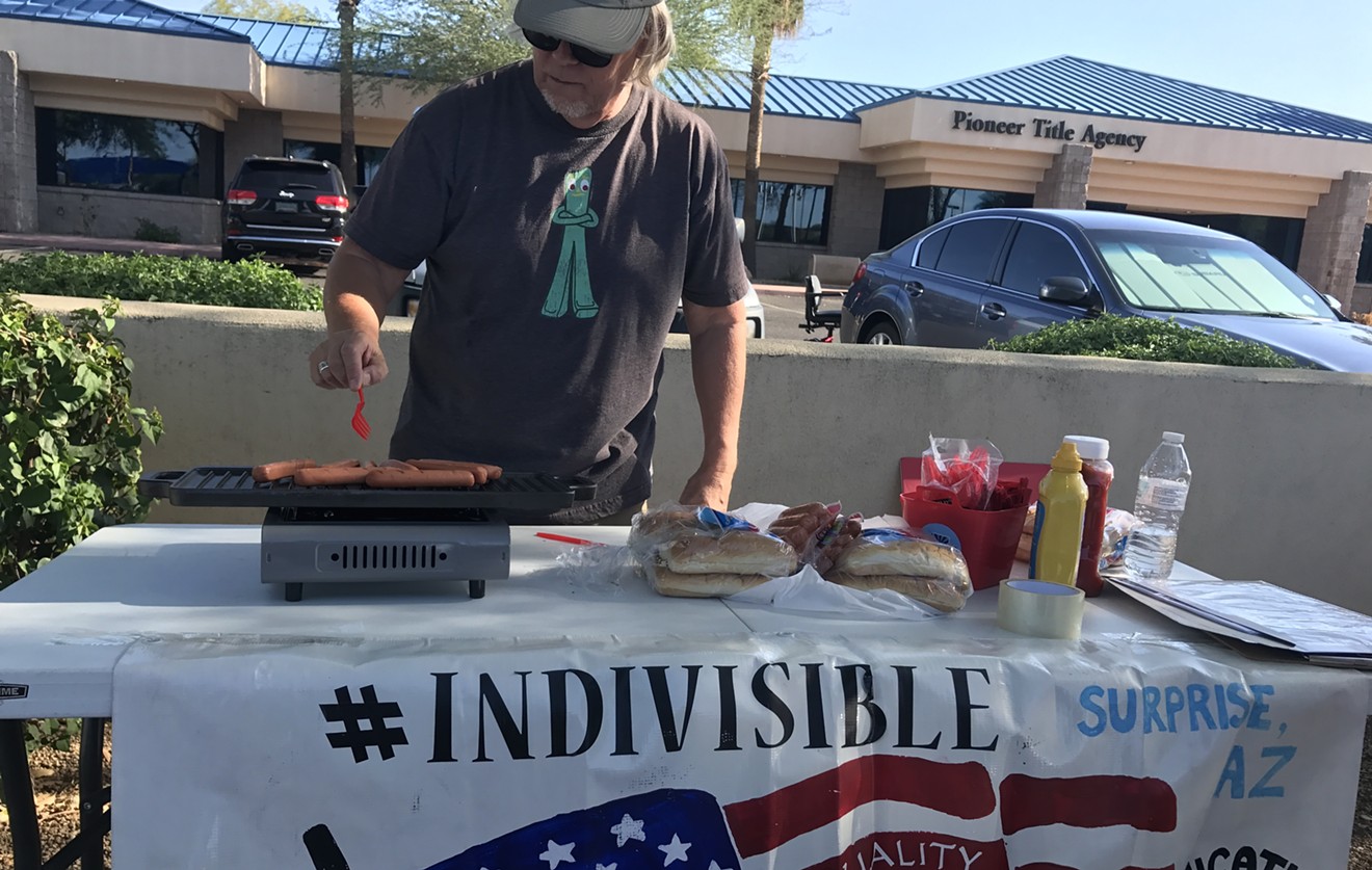 Demonstrators were grilling franks, literally, outside Congressman Trent Franks' office during Day of Action protests.