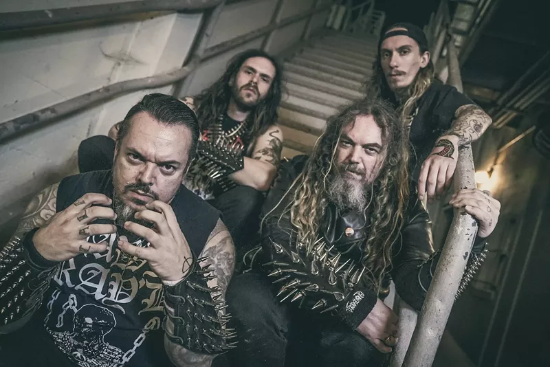 Image: Calavera is a family venture. The band includes Igor Calavera (left), Travis Stone, Max Calavera, and Max's son Igor Amadeus Cavalera.