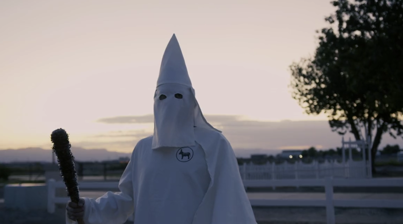 Robed, hooded Klansmen stand in for Democrats in Jerone Davison's new campaign ad.
