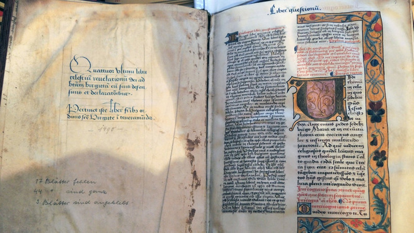 Medieval manuscript found in the library at Altomünster Abbey.