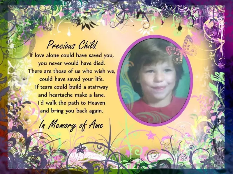Image: Well-wishers set up a Facebook page to honor Ame's memory.