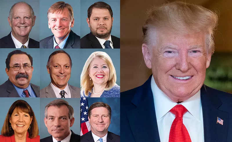 Image: The nine representatives for Arizona in the House voted on Wednesday in an impeachment vote for President Donald Trump.