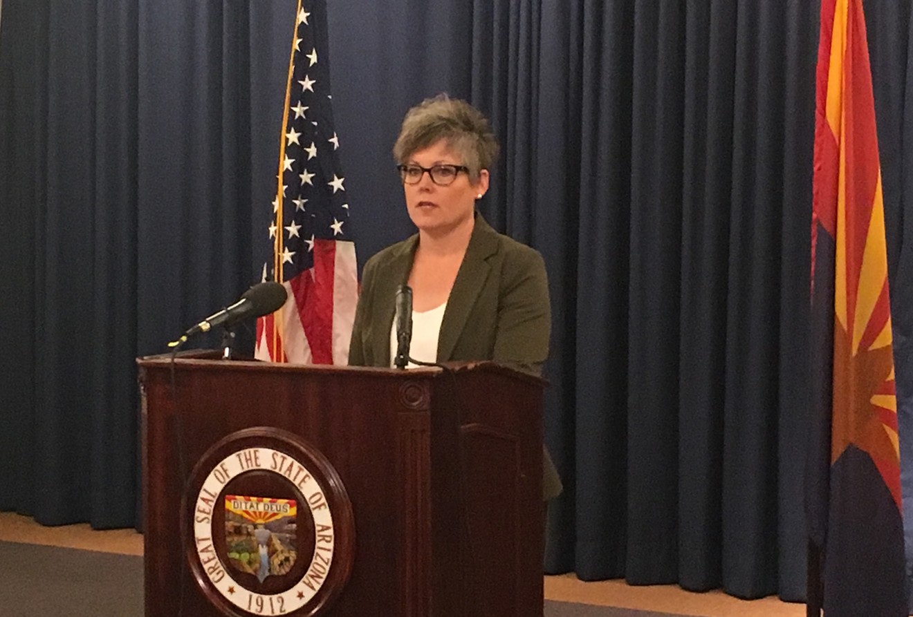 Katie Hobbs, Arizona's Secretary of State-elect, at a press conference on November 19, 2018.