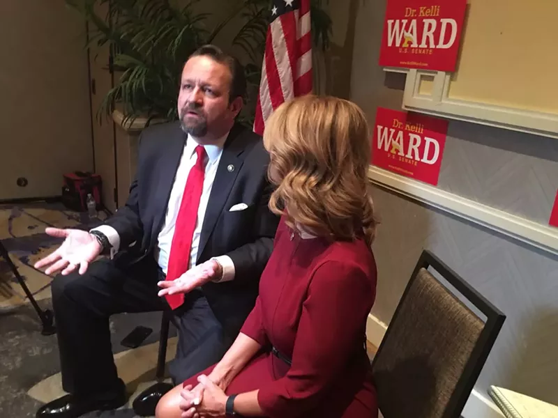 Image: Sebastian Gorka campaigns for Kelli Ward in Phoenix.