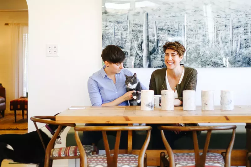 Image: Mackenzie Collier and her girlfriend, Shannon, have put a year of work into their Phoenix home to completely transform it.