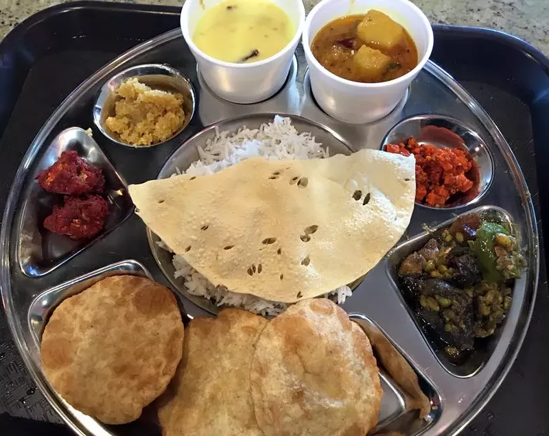 Image: A Gujarati thali offers a classic sampling of the culinary gems in this region.