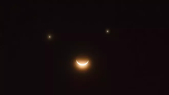 The moon and planets in the sky