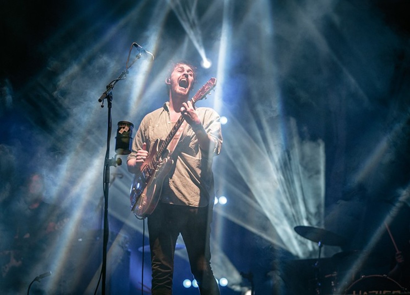 Hozier performing at Tempe Beach Park in 2015