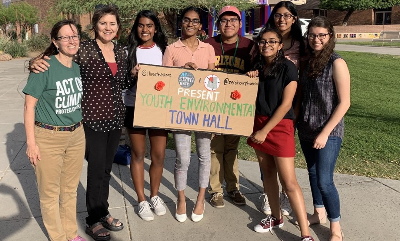 Members of the Arizona Youth Climate Strike after an environmental town hall in Tempe on May 17.