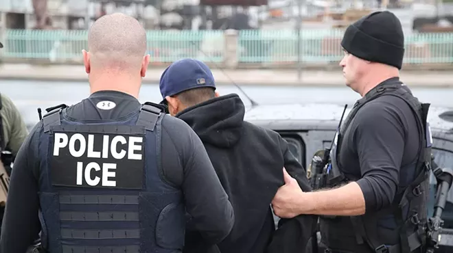 ICE agents arrest someone