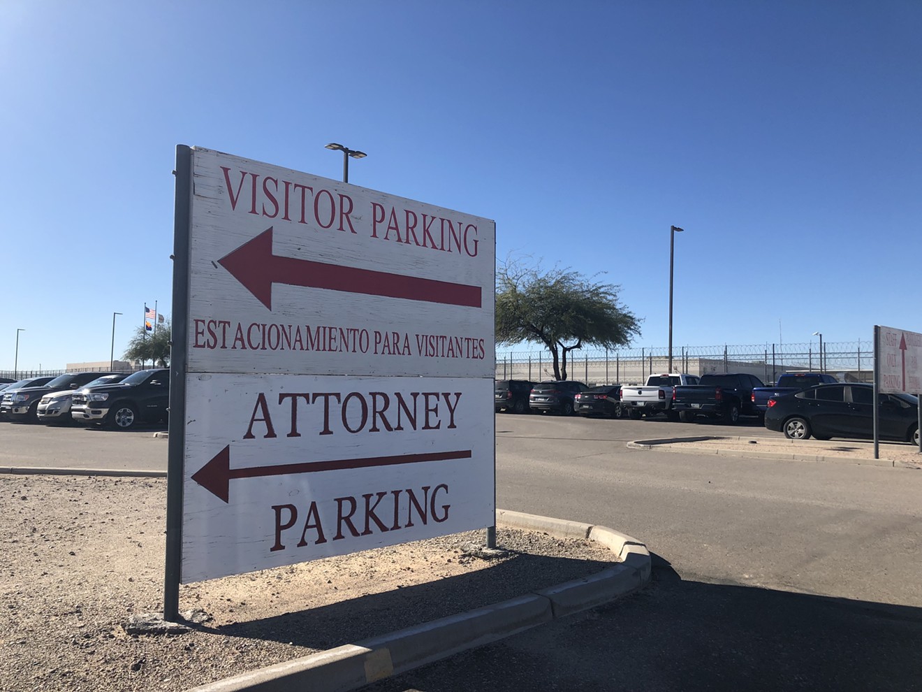 Visitor Parking at Eloy Detention Center, an ICE facility, in Eloy, Arizona.