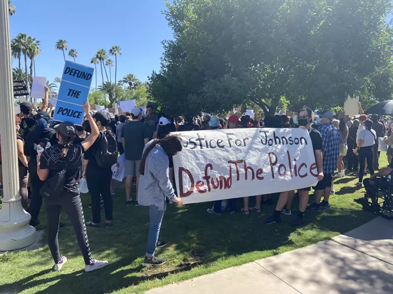 Image: Sunday's protest at Encanto Park.