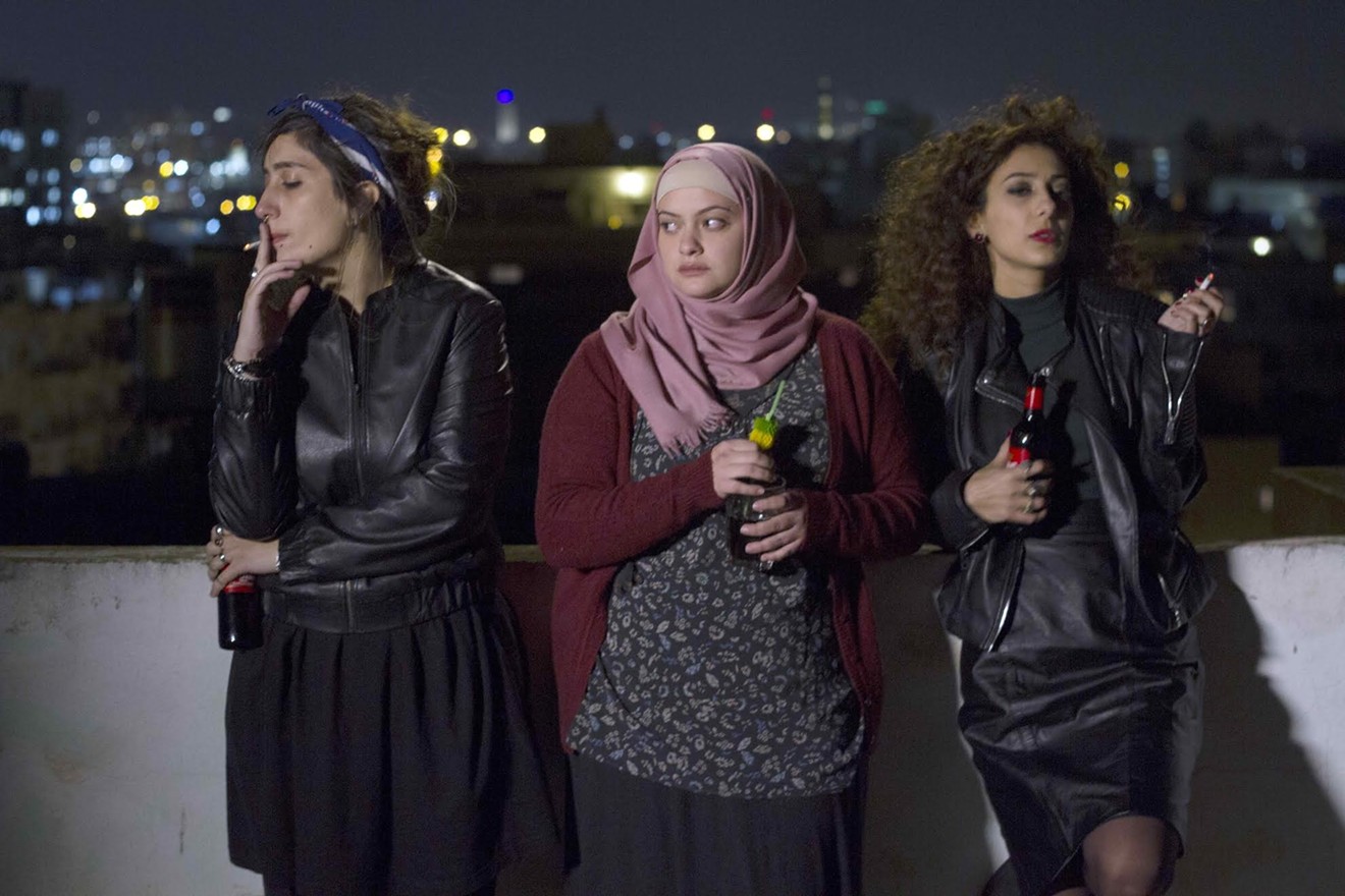 Maysaloun Hamoud’s In Between stars (from left) Sana Jammelieh, Shaden Kanboura and Mouna Hawa as young Palestinian women experiencing culture clashes while living together in an apartment in Tel Aviv.
