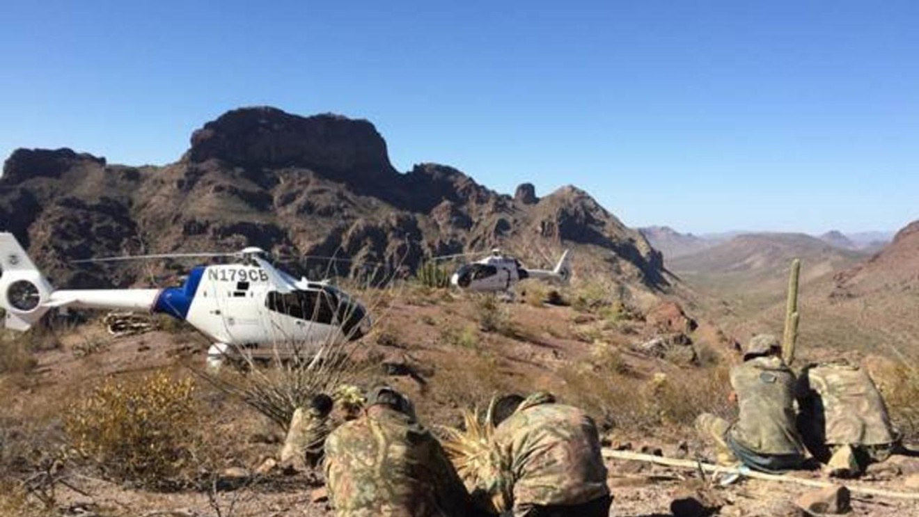 Cartel scouts await detention after their discovery in this U.S. Customs and Border Protection photo.