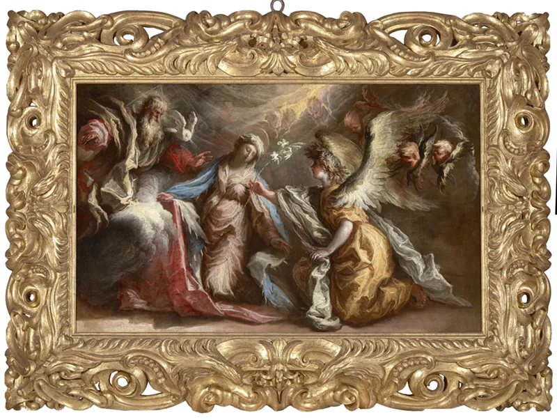 Image: Alessandro Gherardini (1655-1726), "The Annunciation to the Immaculate Virgin." Oil on canvas. Haukohl Collection.