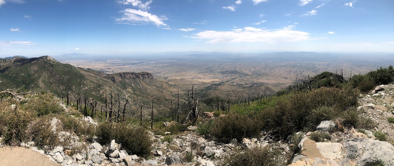 View of the lower Carr Peak (at left) and Sierra Vista from Miller Peak summit.