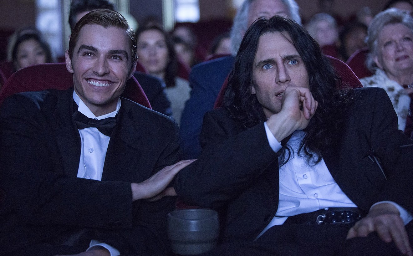 James Franco (right) stars as Tommy Wiseau alongside real-life brother Dave Franco as fellow acting student Greg Sestero in The Disaster Artist, a tale of friendship involving one man's attempt to pursue the all-American dream.