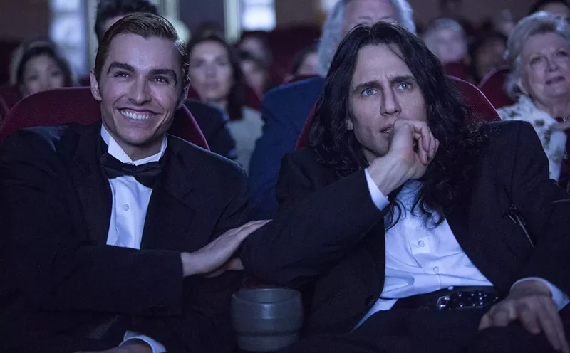 Image: James Franco (right) stars as Tommy Wiseau alongside real-life brother Dave Franco as fellow acting student Greg Sestero in The Disaster Artist, a tale of friendship involving one man's attempt to pursue the all-American dream.