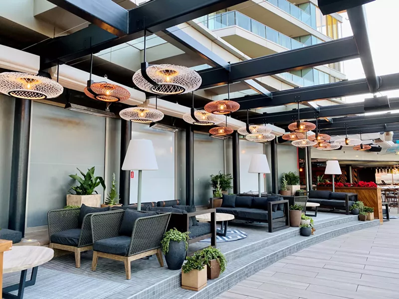 Image: The Cottontail Lounge terrace offers guests plenty of space to mingle.