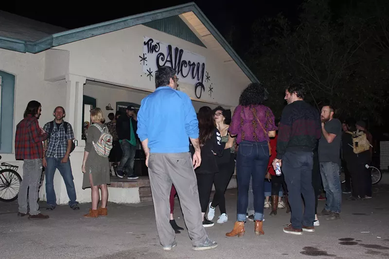 Image: Crowds gathered to enjoy art and live music at The Allery on Friday, February 17.