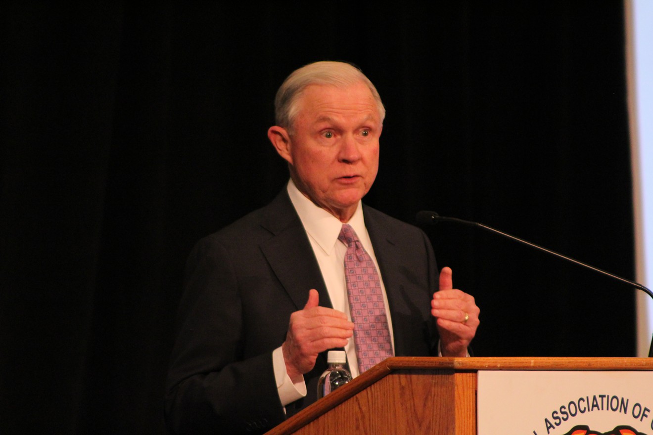U.S. Attorney General Jeff Sessions met with members of the International Association of Police Chiefs on April 11 following his speech in Nogales.