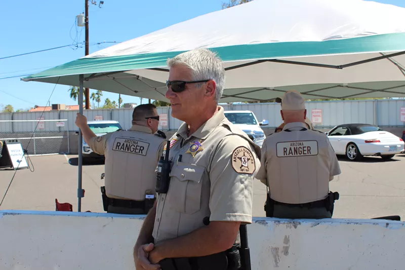 Image: Arizona Rangers State Commander Michael Droll now says he doesn't know why he wasn't more forthcoming in April about the group's role.