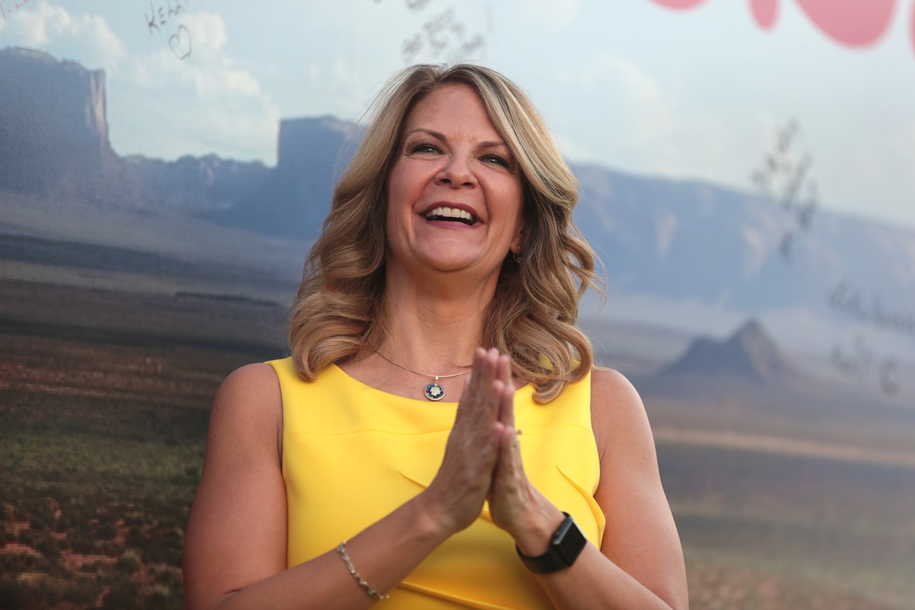 Kelli Ward on the campaign trail in Phoenix on Friday. The Republican Senate candidate is weathering a slew of criticism for a remark about the late senator John McCain.