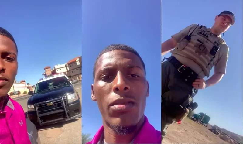 Image: Phil Colbert's September 19 stop by La Paz County Sheriff's Deputy E. Max.