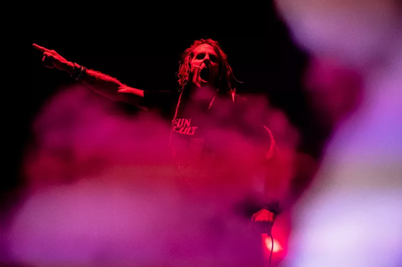 Image: Lamb of God singer Randy Blythe performs at Ak-Chin Pavilion on Thursday, May 2, 2019.