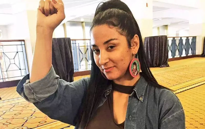 Image: Alejandra Pablos in a photo posted by activist groups in support of her release from immigration detention.