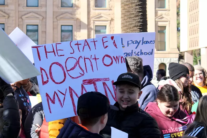 Image: Children at a press conference at the Arizona Capitol