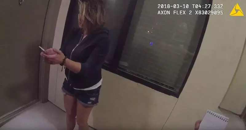 Image: Samantha Glass just before her 2018 arrest.
