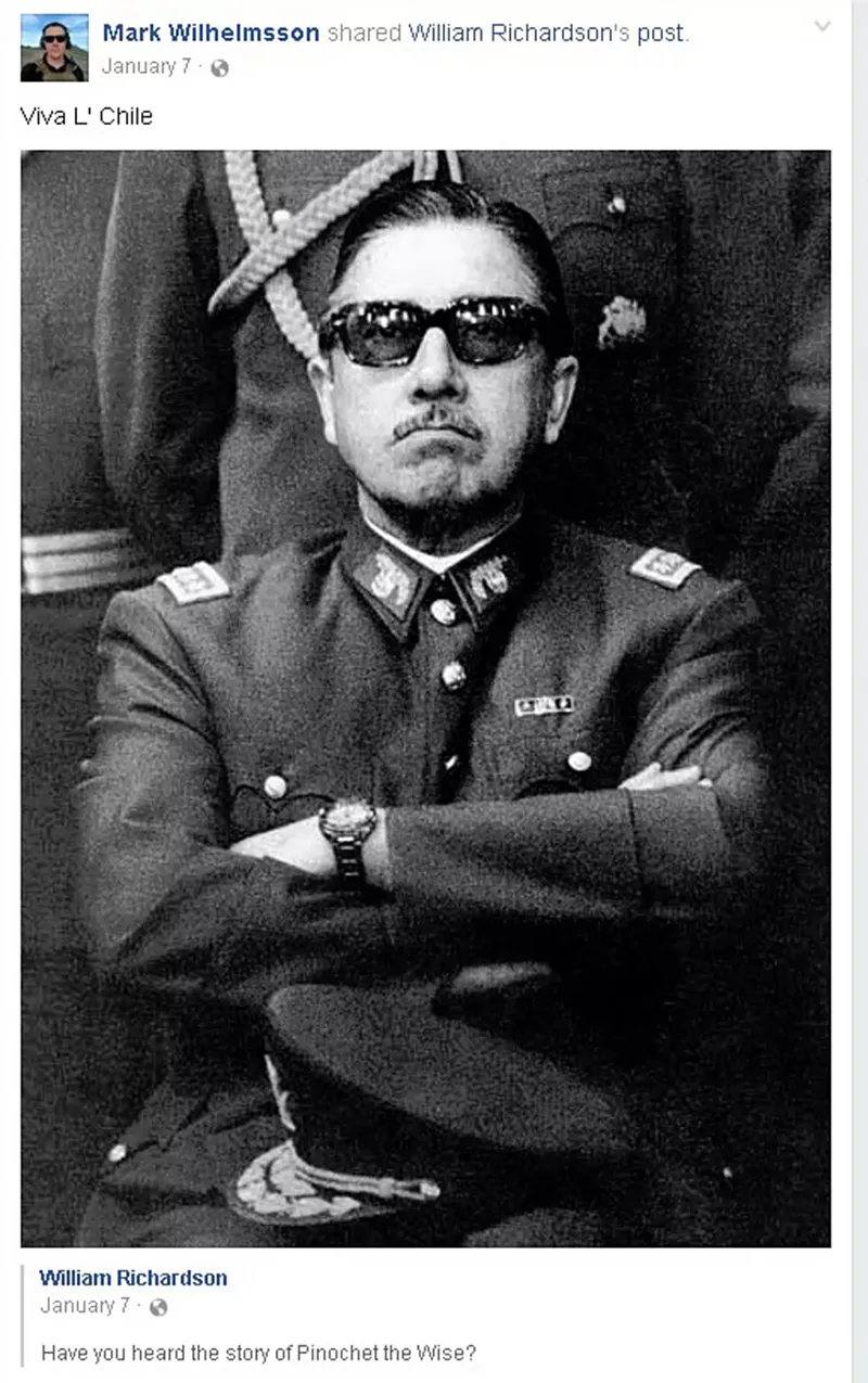 Image: Wilson says many credit the repressive rule of Chilean dictator Augusto Pinochet with the relative prosperity Chile enjoys today.