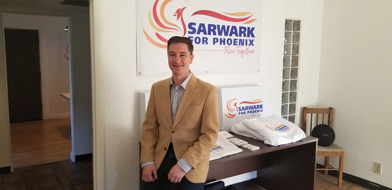 Nicholas Sarwark at his campaign office in Phoenix. The chair of the Libertarian National Committee is running for mayor.