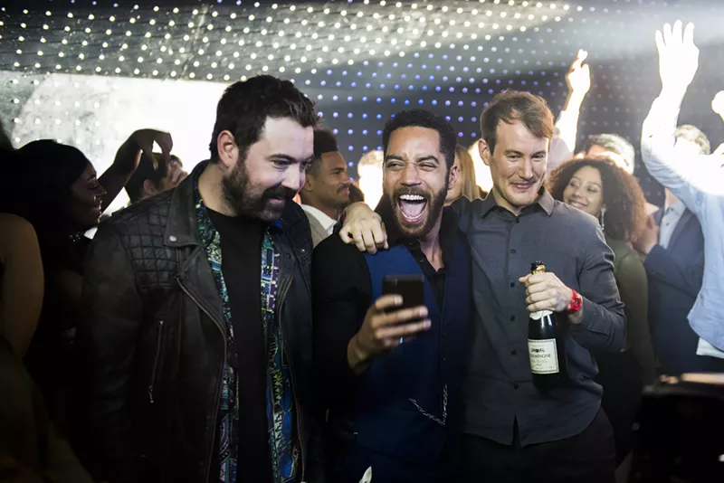 Image: Poor little rich Brits: Nick Helm, Samuel Anderson and Jonny Sweet.