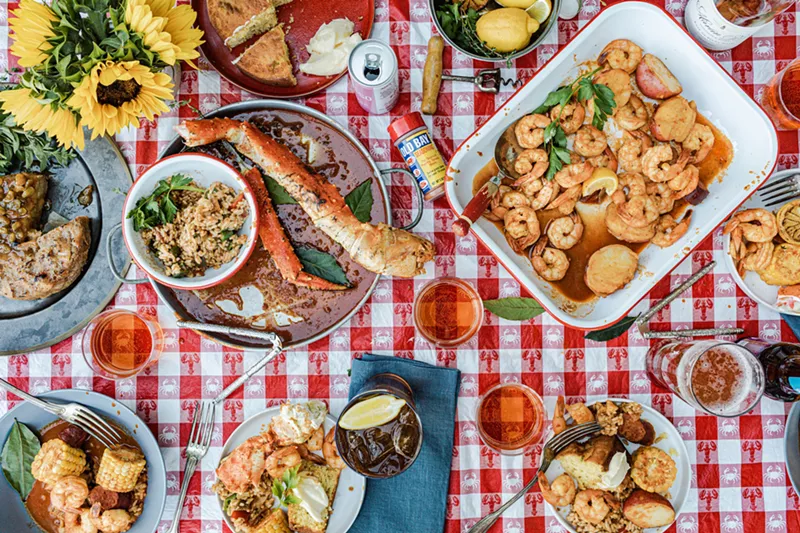 Image: Little Cleo's is back, for one day only, with a family-style shrimp boil.