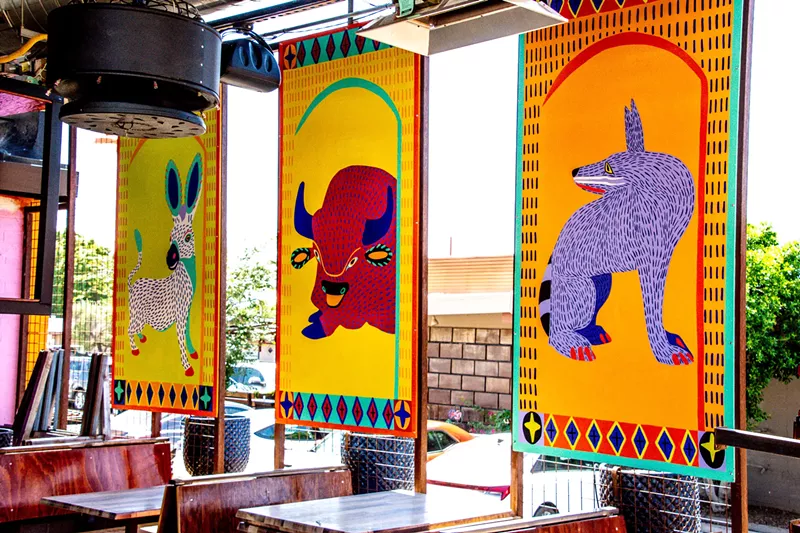 Image: Animal paintings at Funky Frida's.