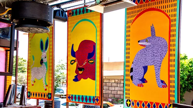 Animal paintings at Funky Frida's.