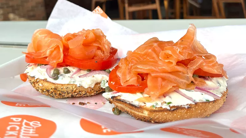 Image: Little Pickle serves New York-style bagels and house-smoked salmon.