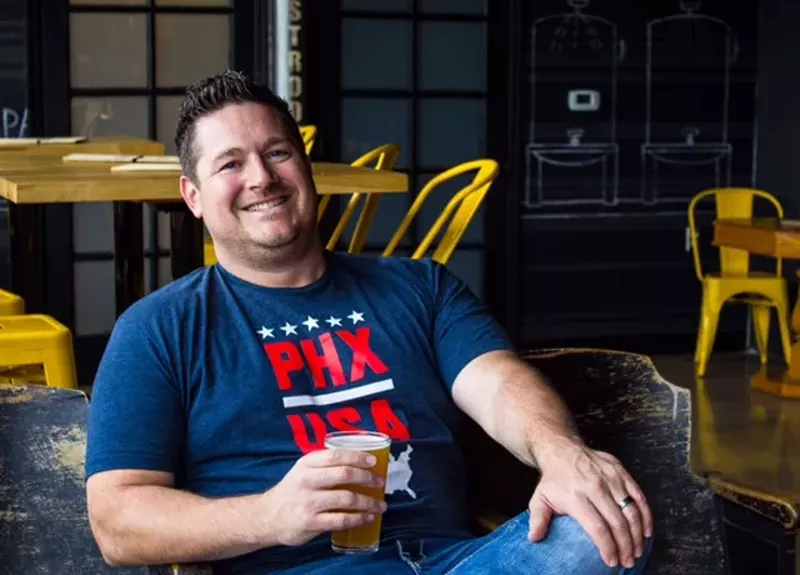 Image: Eric Walters imbibes and converses at a local brewery.