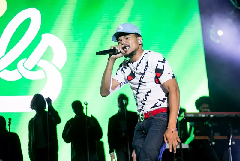 Image: Chance the Rapper performs at the inaugural Lost Lake Festival in 2017.
