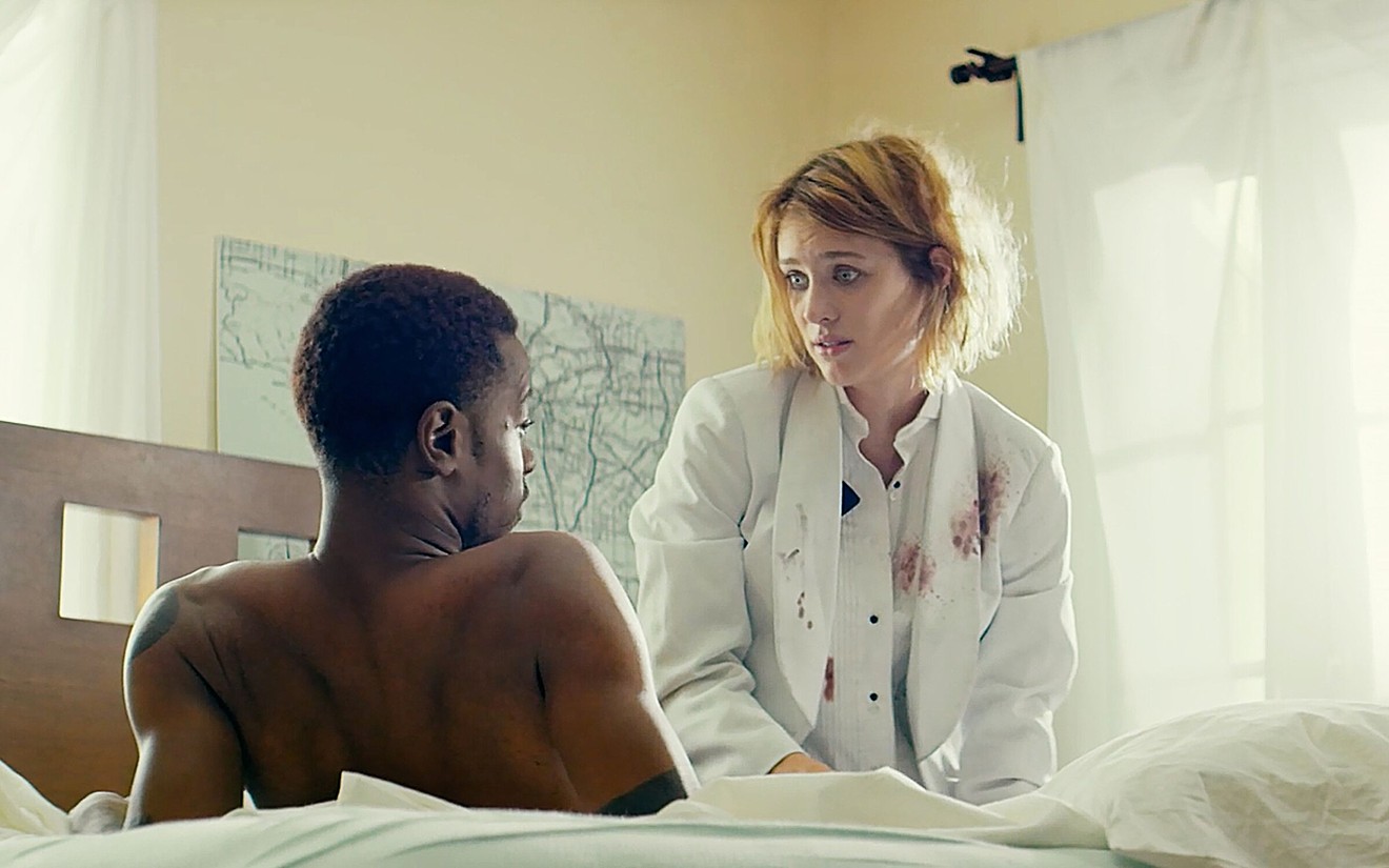 Lakeith Stanfield (left) is one of the guest stars scoring in brief but memorable appearances in Christian Papierniak’s Izzy Gets the Fuck Across Town, with Mackenzie Davis playing the title character.