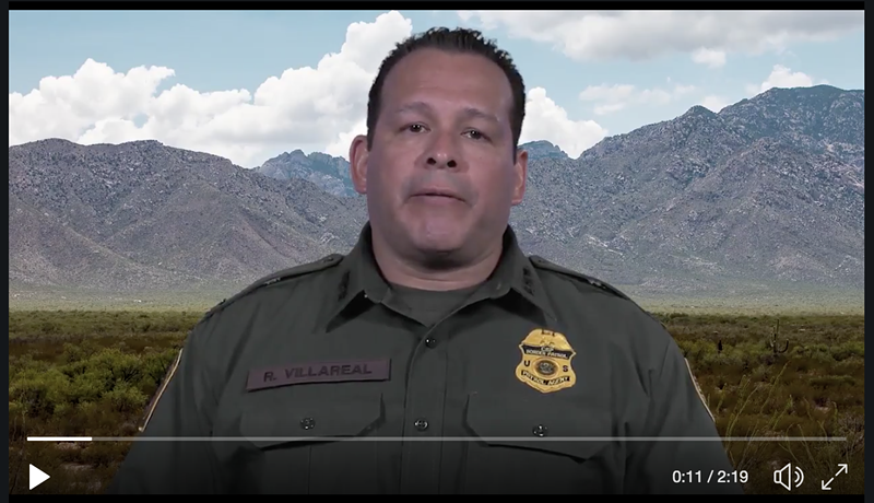 Image: Agent Roy Villareal in the first in a series of six videos produced by Border Patrol's Tucson Sector. The videos are being shared via Customs and Border Protection Arizona's Twitter.