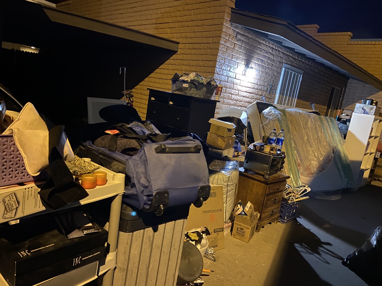 Phoenix resident Jennifer Gosnell took a photo of her belongings outside after she was evicted in December 2021.