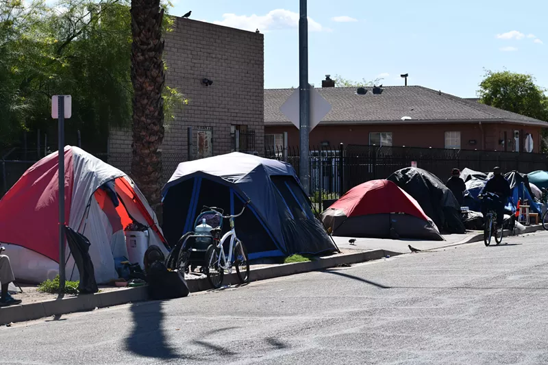 Image: A homeless encampment in downtown Phoenix