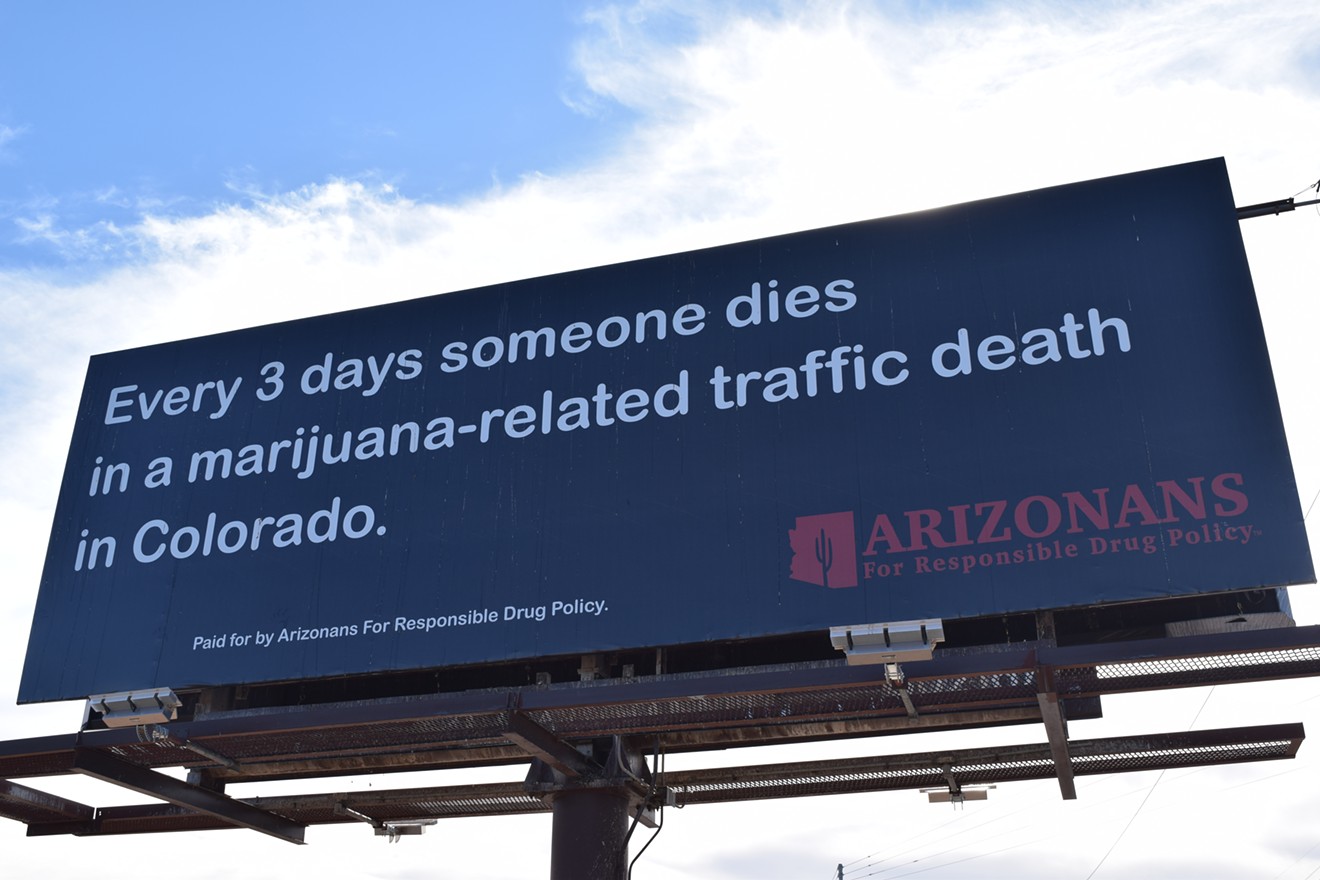 A billboard on 16th Street and Indian School Road from the advocacy group Arizonans for Responsible Drug Policy.