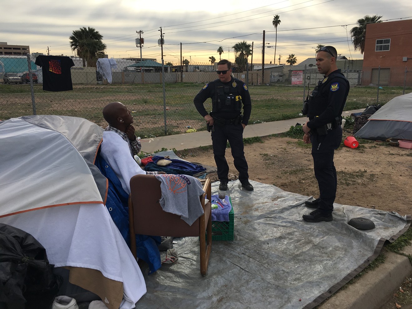 On the morning of February 5, 2020, hundreds of people at a homeless encampment in downtown Phoenix were told to disperse temporarily to allow for street cleaning.
