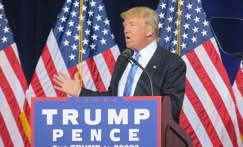 Image: He was just candidate Donald Trump at the Phoenix Convention Center in September 2016.
